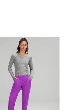 $86 Lululemon Swiftly Tech Long Sleeve 2.0 *Race Sz 10 Slate / White